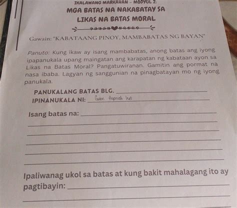 batas moral poster making|Ikalawang Markahan Modyul 2: Mga Batas na Nakabatay sa .
